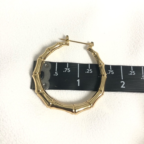 Bamboo Hoop Earrings | 14k Gold Filled - Picture 6 of 6